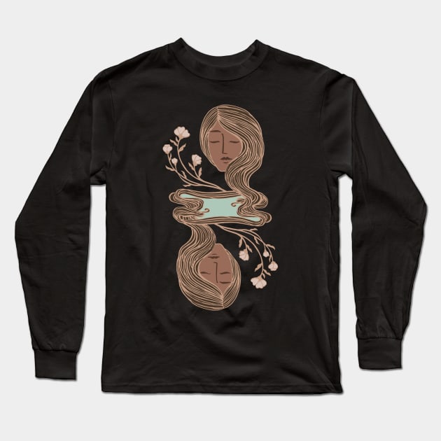 Queen Goddess of Reflection Long Sleeve T-Shirt by Cecilia Mok